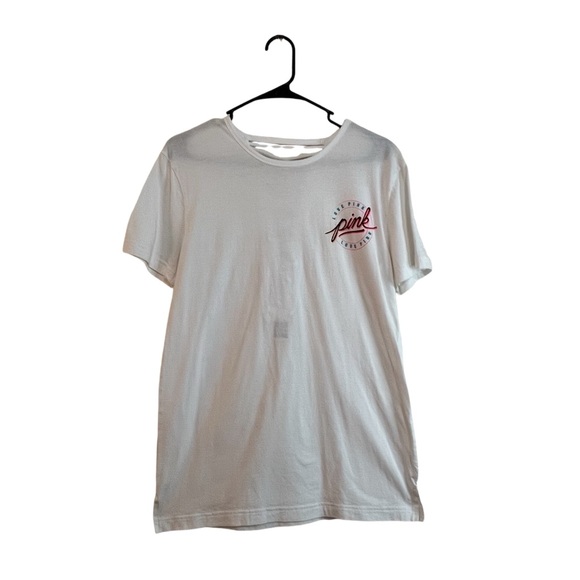 PINK Victoria's Secret Tops - NWOT White Victoria Secret Pink XS Short Sleeve Top With Back Lacing